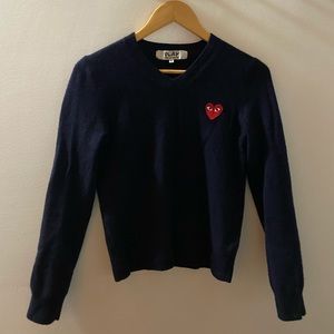 comme des garcons play vneck sweater (NAVY)